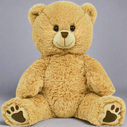 RECORDABLE Long Hair Teddy Stuffed Animal, 16" Plushie, Ultrasound Plush, Memorial Bear, Military Deployment, Personalized, Easter Gift