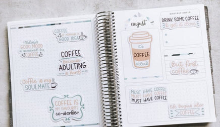 COFFEE 10 Piece Waterproof STICKER PACK for Laptops, Water Bottles, Notebooks and more