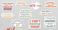 FUNNY 10 Piece Waterproof STICKER PACK for Laptops, Water Bottles, Notebooks, Journals and more