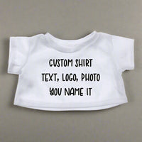 CUSTOM Plushie T-SHIRT, Fits 16-inch Stuffed Animals, Plushie Clothing, Personalized Photo and Text Shirt