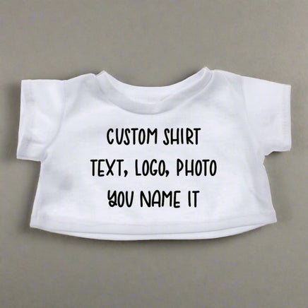 CUSTOM Plushie T-SHIRT, Fits 16-inch Stuffed Animals, Plushie Clothing, Personalized Photo and Text Shirt