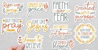 RELIGIOUS 10 Piece Waterproof Sticker PACK for Laptops, Water Bottles, Notebooks, Journals and more