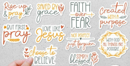 RELIGIOUS 10 Piece Waterproof Sticker PACK for Laptops, Water Bottles, Notebooks, Journals and more