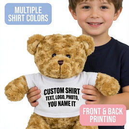 Custom Teddy Bear Shirt - Personalized Photo or Name Plush Shirt for 14 to 16 Inch Stuffed Animals