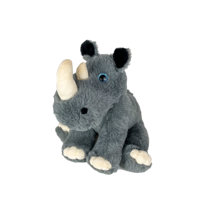 Rhinoceros plush stuffed animal, 8 inch voice recorder
