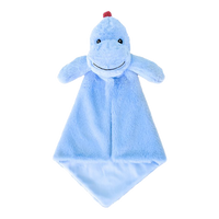 Personalized blue dinosaur lovey baby blanket with embroidered name