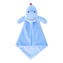 Personalized blue dinosaur lovey baby blanket with embroidered name