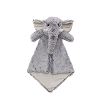 Personalized gray elephant lovey baby blanket with embroidered name