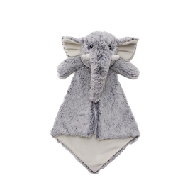 Personalized gray elephant lovey baby blanket with embroidered name