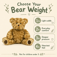 Weighted Twist Teddy Bear Plush, 16 Inch Calming Comfort Toy