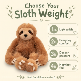 Weighted Sloth Plush - Anxiety Comfort Toy, Soft & Cuddly