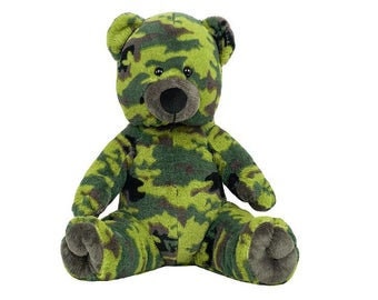 CAMO TEDDY Stuffed Animal, 16" Plushie, Make your Own Stuffie, Soft and Cuddly, DIY Kit