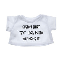 CUSTOM Stuffed Animal T-SHIRT, Fits 8 Inch Stuffed Animals, Plushie Clothing, Personalized Photo and Text Shirt