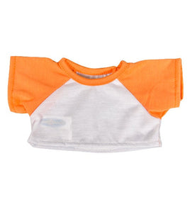 ORANGE and WHITE Stuffed Animal T-shirt | Fits 6 to 8 Inch Plush Animals | Plushie Clothing | Stuffed Animal Accessory | Sublimation Shirt