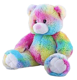 RAINBOW TEDDY Stuffed Animal, 16" Plushie, Make your Own Stuffie, Soft and Cuddly, DIY Kit