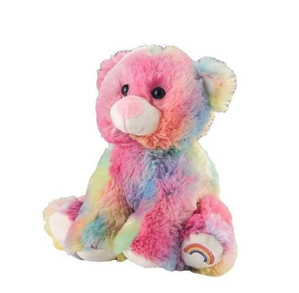 RAINBOW Bear STUFFED Animal, 8 Inches, Order Stuffed or Unstuffed With a Fiber Pack, Teddy Bear, DIY Kit