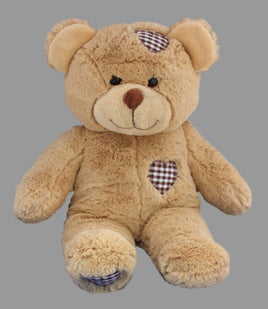 WEIGHTED PATCH Teddy Stuffed Animal, 16" Plushie, Sensory Comfort Toy, Anxiety Calming Plushie, Emotional Support Pet, Cuddly, Easter Gift