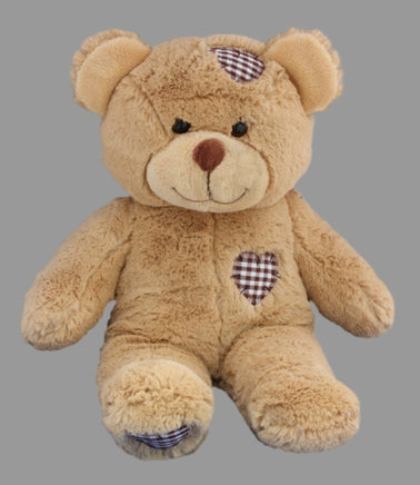 WEIGHTED PATCH Teddy Stuffed Animal, 16" Plushie, Sensory Comfort Toy, Anxiety Calming Plushie, Emotional Support Pet, Cuddly, Easter Gift