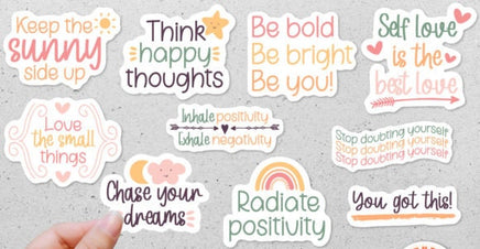 INSPIRATIONAL 10 Piece Waterproof STICKER PACK for Laptops, Water Bottles, Notebooks, Journals and more