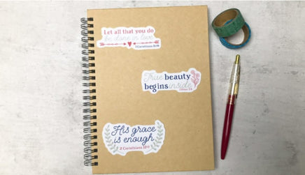 Bible Verse Sticker Pack - 10 Waterproof Vinyl Decals
