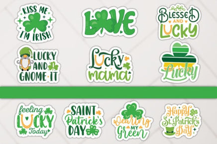 ST Patricks Day 10 Piece Waterproof STICKER PACK for Laptops, Water Bottles, Notebooks, Journals and more