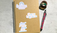 Mental Health Stickers, Self-Care Quotes, Waterproof Sticker Pack