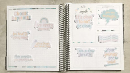 Mental Health Stickers, Self-Care Quotes, Waterproof Sticker Pack
