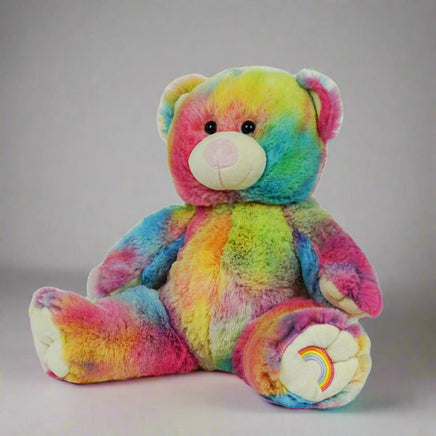 WEIGHTED RAINBOW TEDDY Stuffed Animal, 16" Plushie, Sensory Comfort Toy, Anxiety Calming Plushie, Emotional Support Pet, Cuddly, Easter Gift