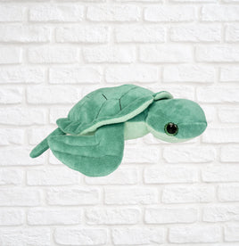 SEA TURTLE Stuffed Animal, 16" Plushie, Make your Own Stuffie, Soft and Cuddly, Recycled Fabric, DIY Kit
