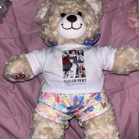 WHITE TWIST Teddy Stuffed Animal, 16" Plushie, Make your Own Stuffie, Soft and Cuddly, DIY Kit, Custom Shirt, Easter Gift