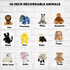 RECORDABLE STUFFED Animal, 16" Plushie, Ultrasound Plush, Memorial Bear, Military Deployment, Personalized, Mother's Day, Easter Gift