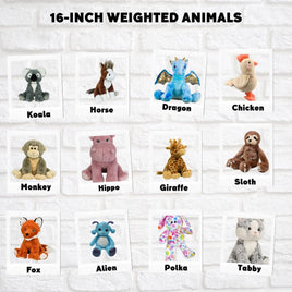 WEIGHTED STUFFED Animal, 16" Plushie, Sensory Comfort Toy, Anxiety Calming Plushie, Emotional Support Pet, Cuddly, Gift