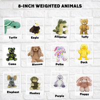 WEIGHTED STUFFED Animal, 8" Plushie, Sensory Comfort Toy, Anxiety Calming Plushie, Emotional Support Pet, Cuddly, Christmas Gift