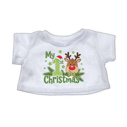 My 1st CHRISTMAS T-Shirt | Fits BAB & 14 to 16 Inch Stuffed Animals | Teddy Bear Outfit | Plushie Clothing