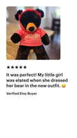 Custom Plushie Hoodie | Fits 14-16 Inch Stuffed Animals, Teddy Bear Clothing