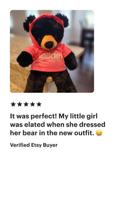 Custom Plushie Hoodie | Fits 14-16 Inch Stuffed Animals, Teddy Bear Clothing