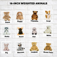 WEIGHTED STUFFED Animal, 16" Plushie, Sensory Comfort Toy, Anxiety Calming Plushie, Emotional Support Pet, Cuddly, Gift