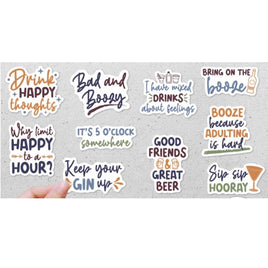 BOOZY 10-Piece Waterproof Sticker Pack