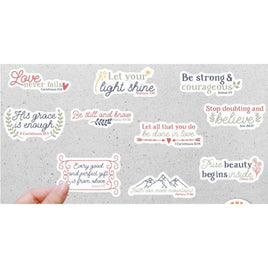 Bible Verse Sticker Pack - 10 Waterproof Vinyl Decals