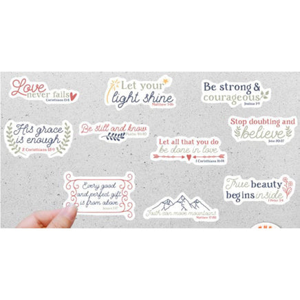 Bible Verse Sticker Pack - 10 Waterproof Vinyl Decals