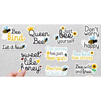 Bee Waterproof Sticker Pack — 10 Vinyl Stickers