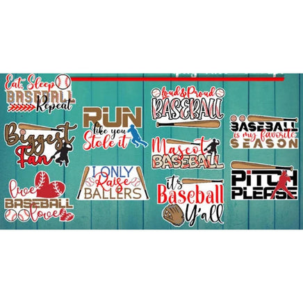 Baseball Waterproof Sticker Pack — 10 Vinyl Decals