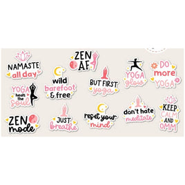 Yoga Waterproof 12‑Piece Sticker Pack