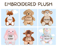 Personalized NAME Embroidery Plush, Custom Font & Thread Color