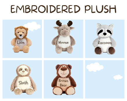 Personalized LITTLE SISTER Plushie - Embroidered Name & Date