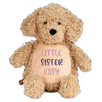 Personalized LITTLE SISTER Plushie - Embroidered Name & Date