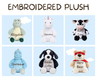 Personalized NAME Embroidery Plush, Custom Font & Thread Color