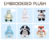 Personalized LITTLE SISTER Plushie - Embroidered Name & Date