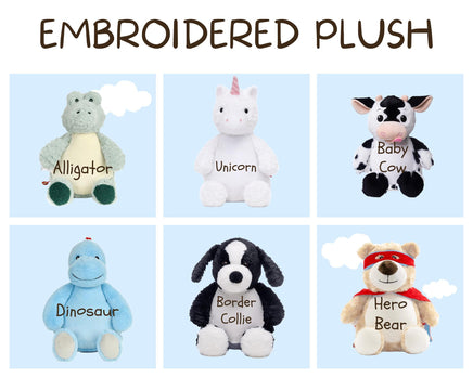 Personalized LITTLE SISTER Plushie - Embroidered Name & Date