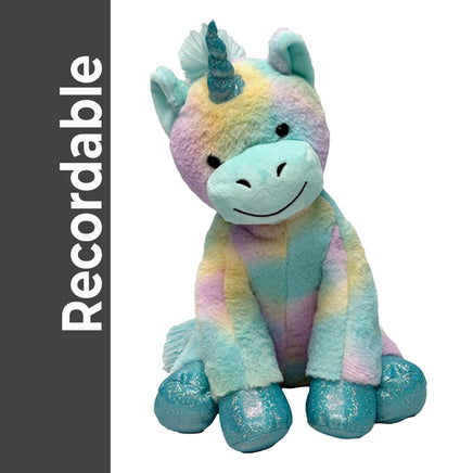 RECORDABLE UNICORN Stuffed Animal, 16" Plushie, Ultrasound Plush, Memorial Bear, Military Deployment, Personalized, Gift